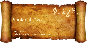 Vasko Éva névjegykártya